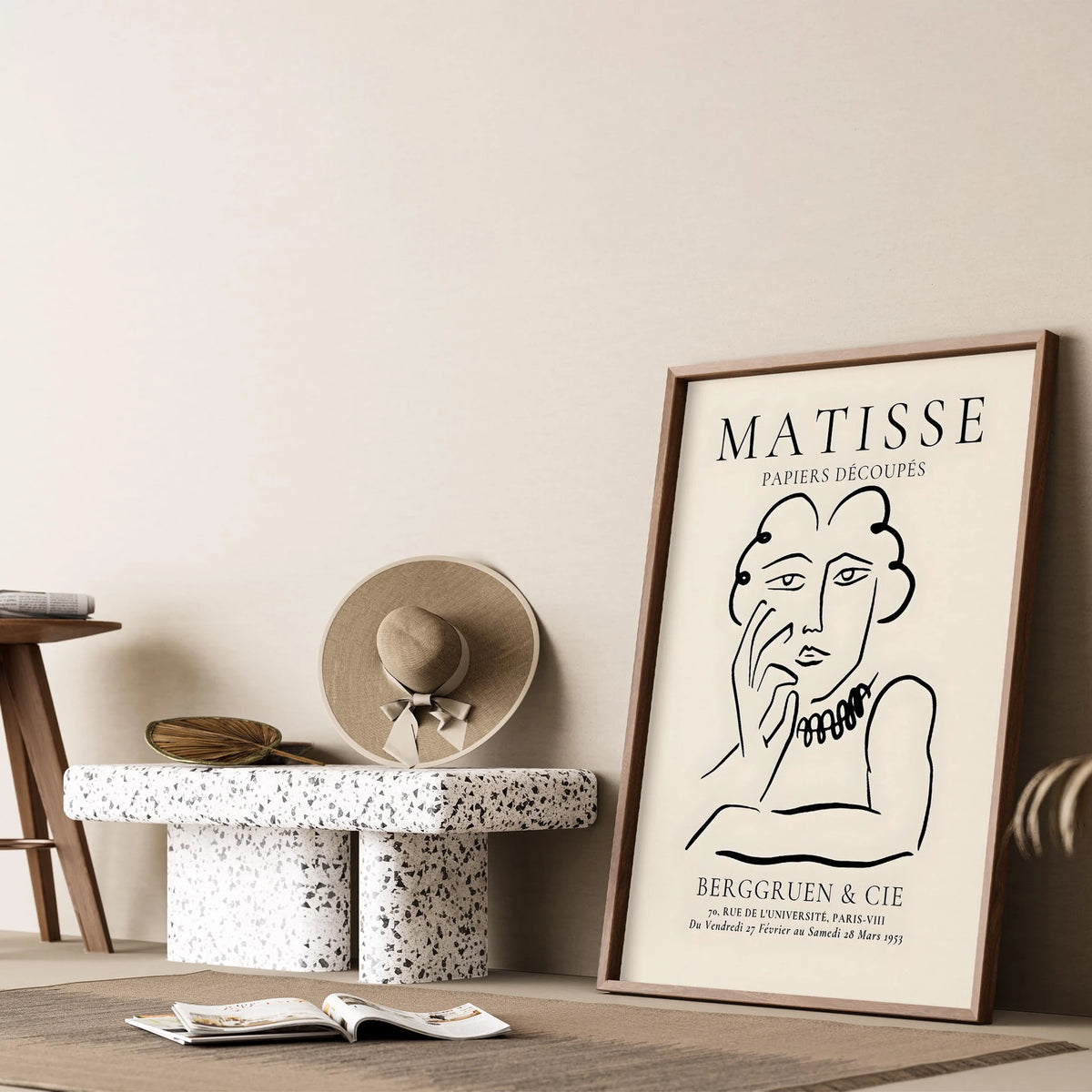 Matisse Kağıt Kesimleri Minimalist Çizgi Sanatı Estetik Kadın Portresi VIII Duvar Tablosu