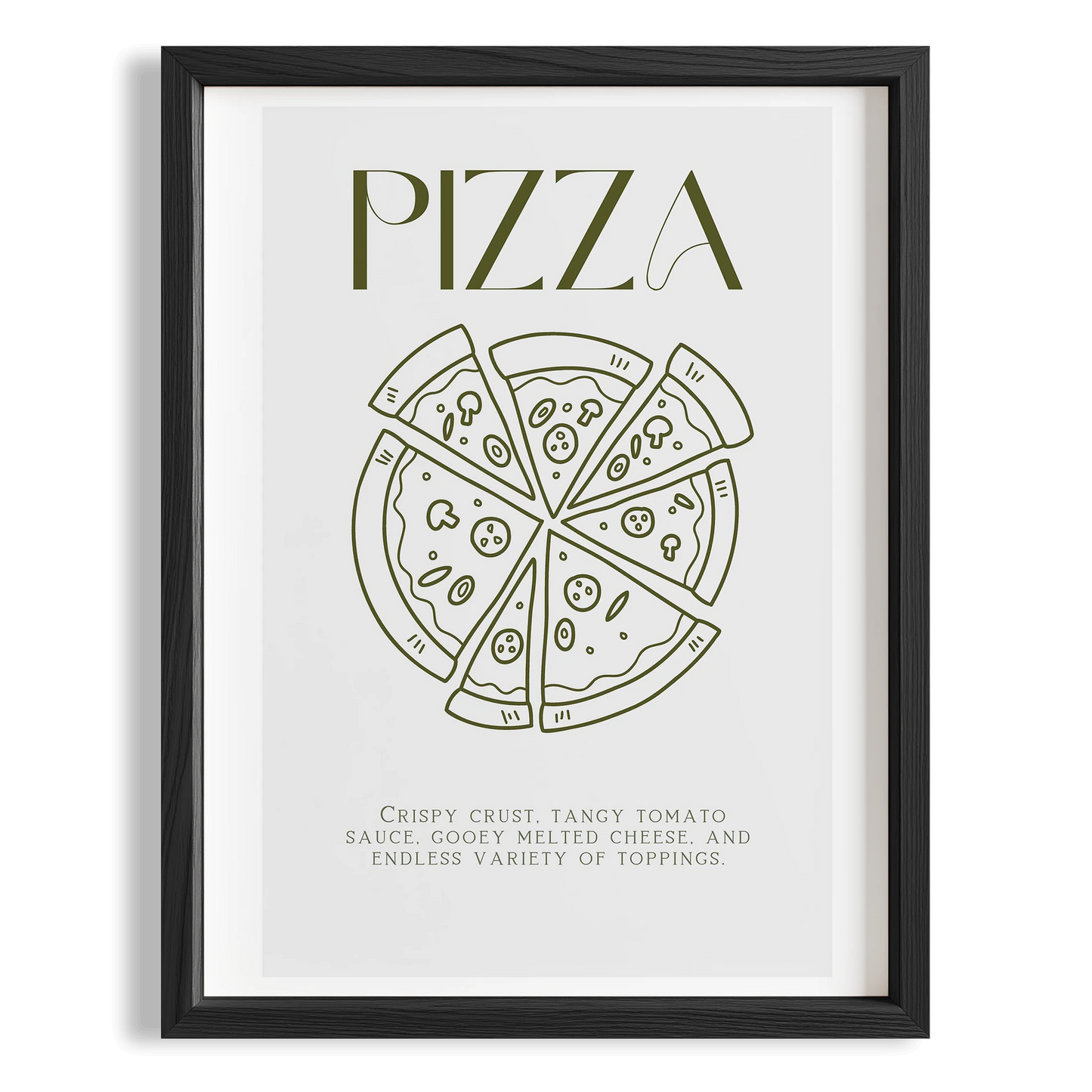 Pizza Çizim Akdeniz İtalya Koleksiyonu Mutfak Duvar Tablosu II