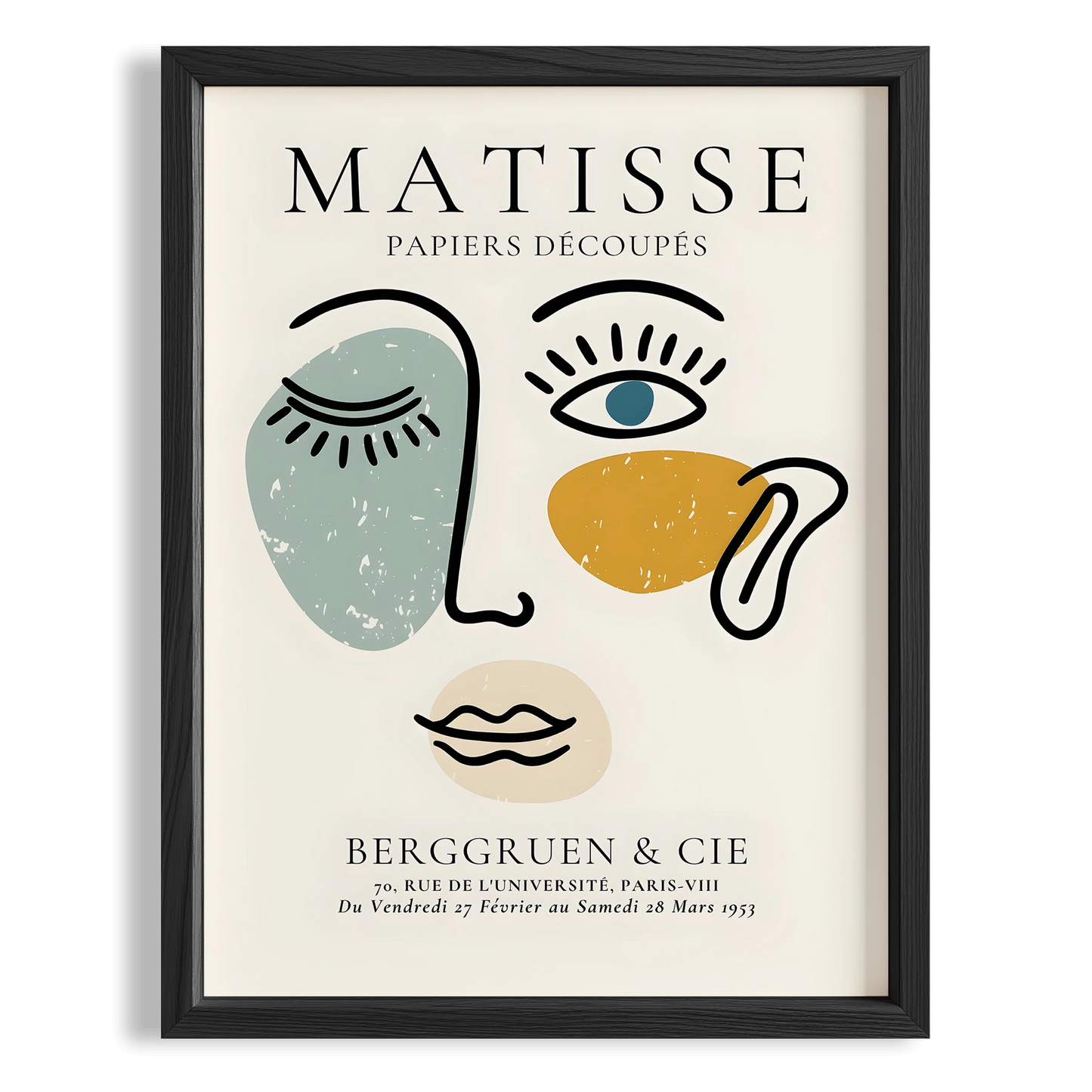 Matisse Kağıt Kesimleri Serisi Picasso Abstract Kadın Silüeti II Duvar Tablosu