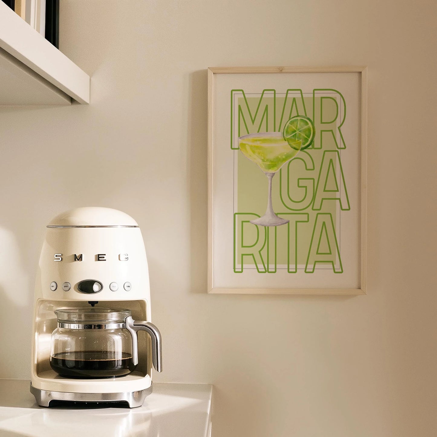 Margarita Tipografik Kokteyl Mutfak Duvar Tablosu