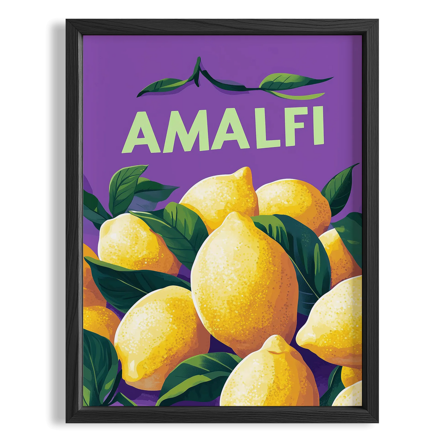 Amalfi Limonlar İllüstasyonu İtalya Koleksiyonu Mutfak Duvar Tablosu
