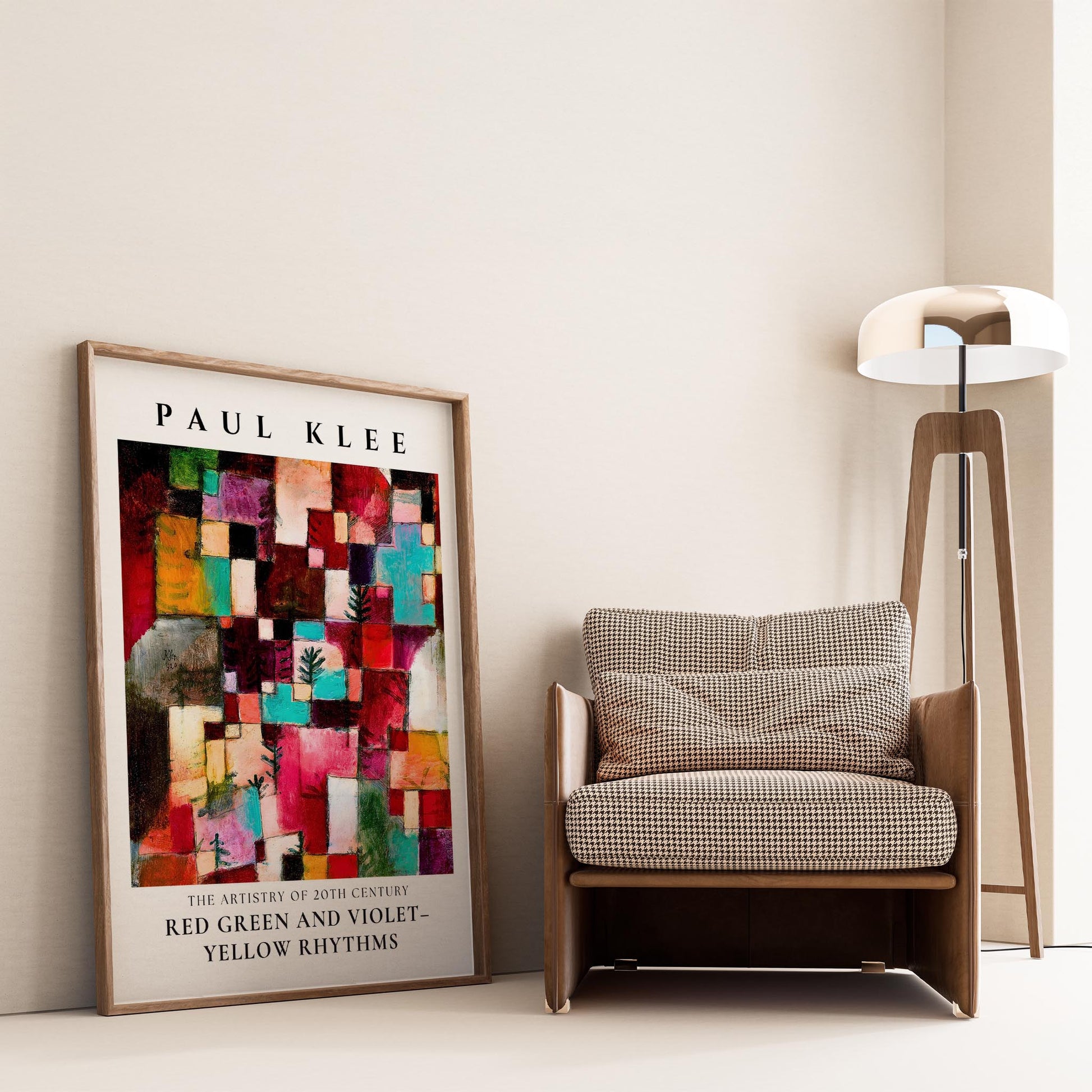 Paul Klee Kırmızı Yeşil Mor-Sarı Ritimler Suluboya I Duvar Tablosu