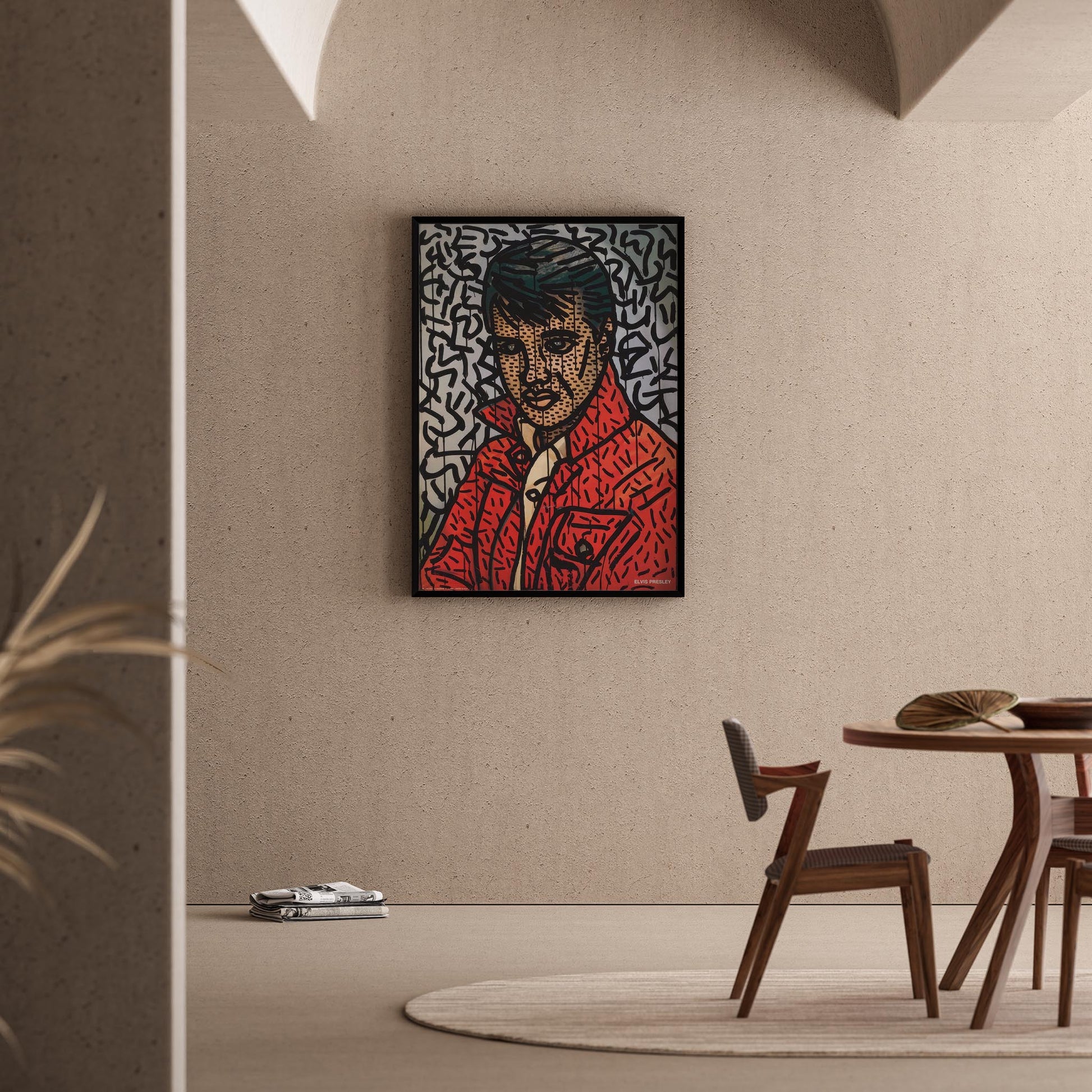 Kırmızı Ceketli Adam - Keith Haring Ahşap Duvar Tablosu