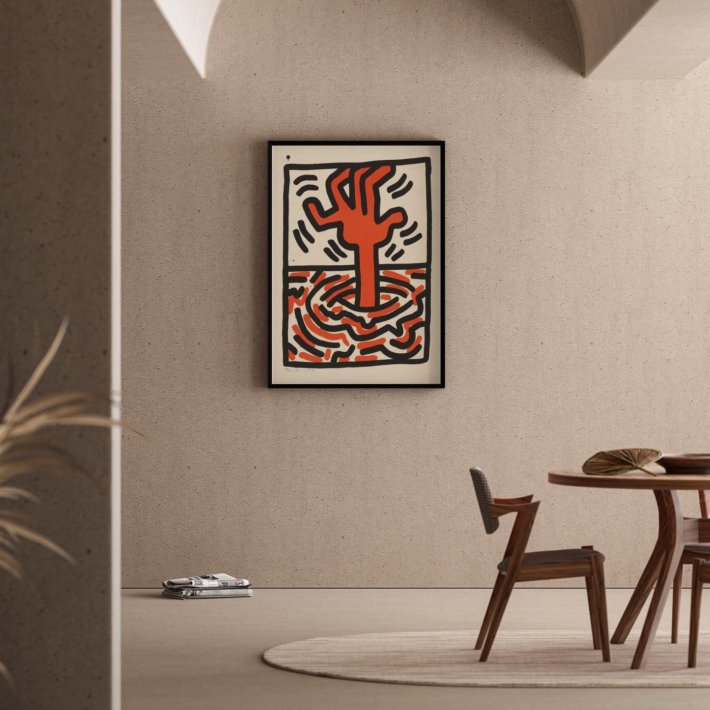 Yükselen Figür - Keith Haring Ahşap Duvar Tablosu