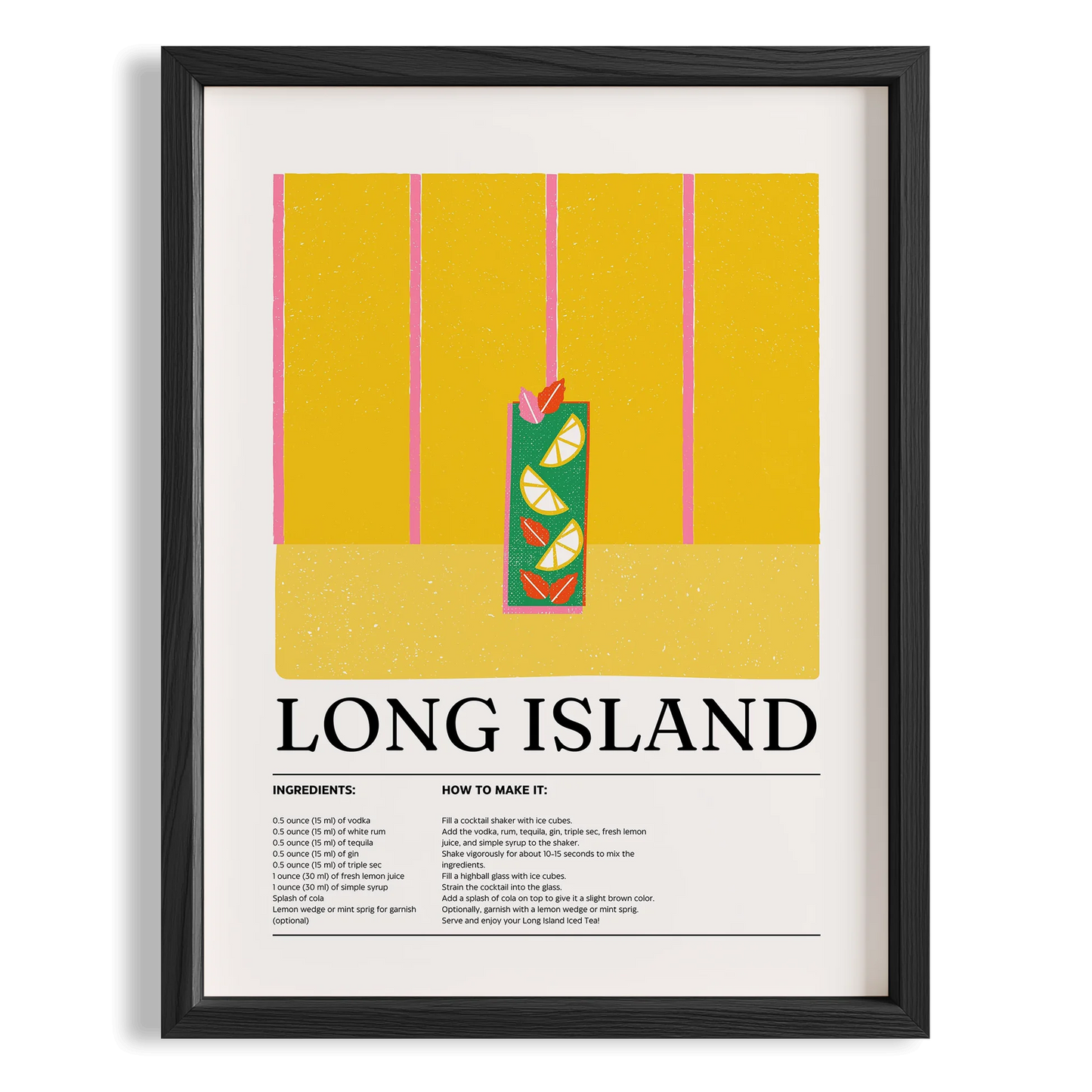 Long Island Kokteyl Tarifi Mutfak Duvar Tablosu