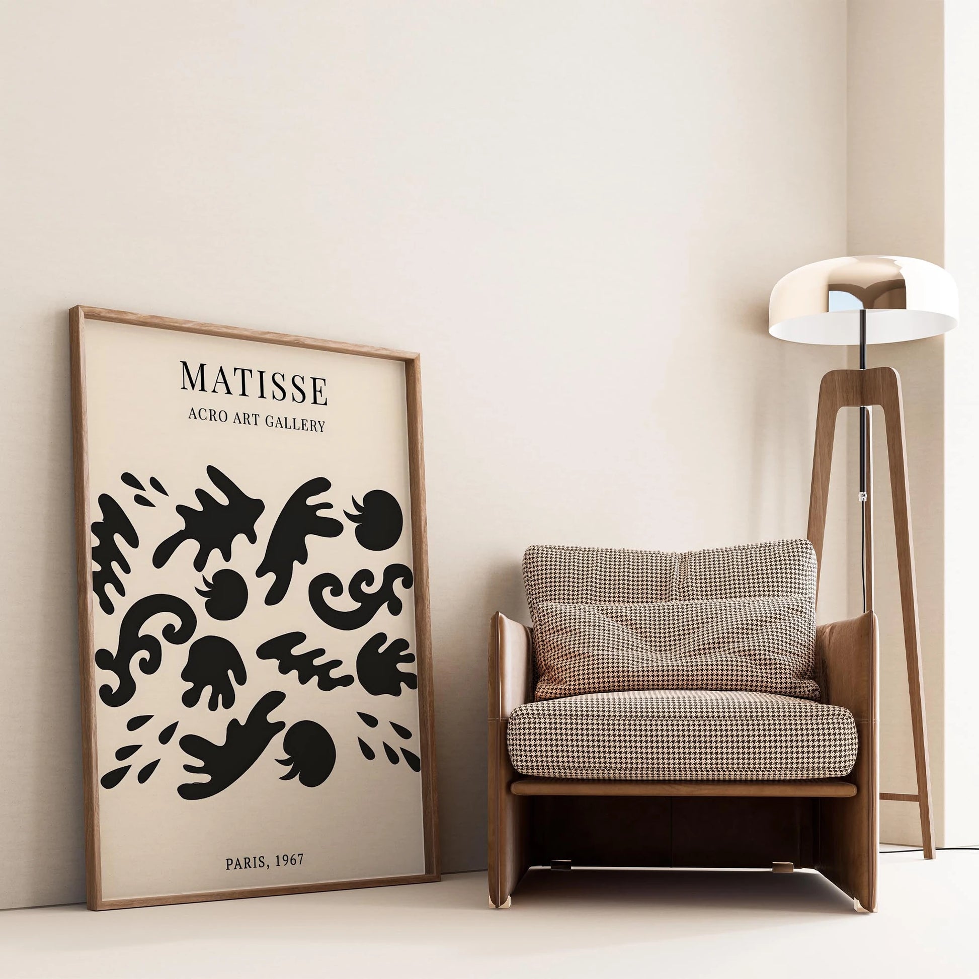 Matisse Kağıt Kesimleri Serisi Siyah Minimalist Dal Desenleri I Duvar Tablosu