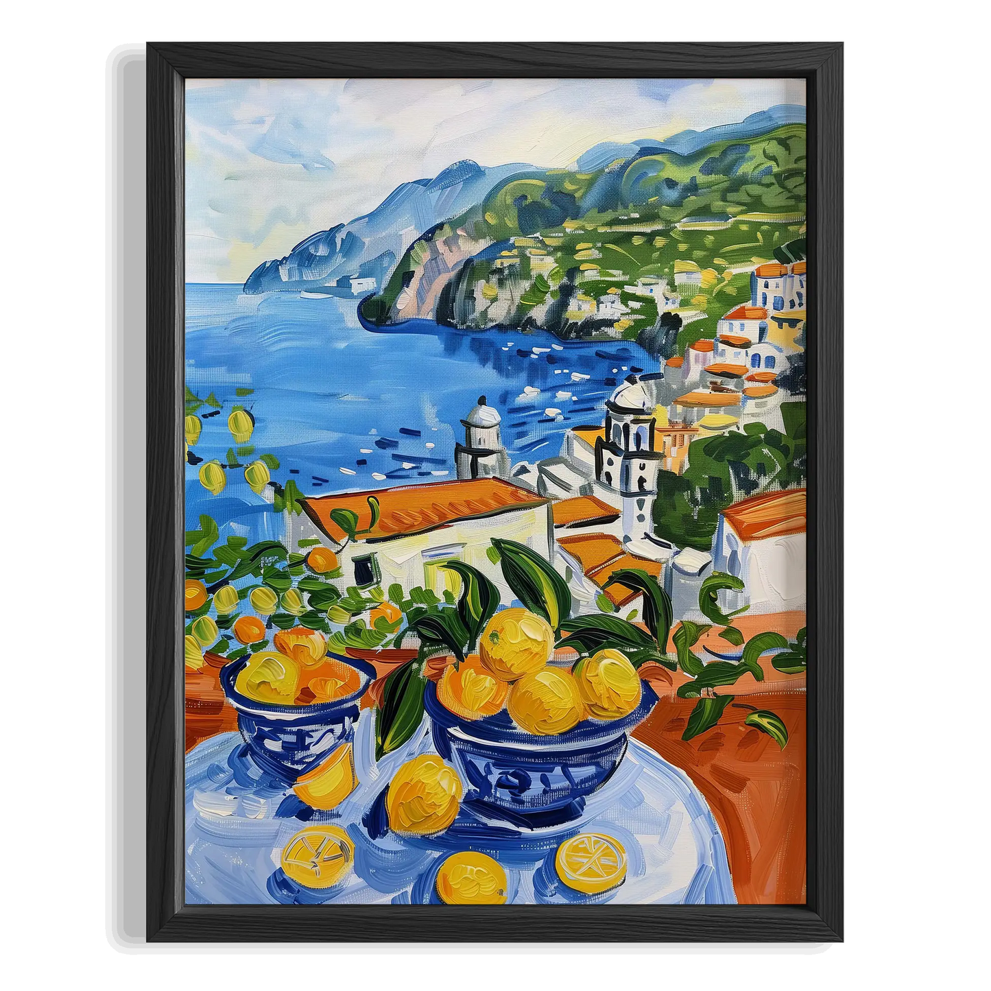 Amalfi Deniz Manzarası Limoncello İtalya Koleksiyonu Mutfak Duvar Tablosu
