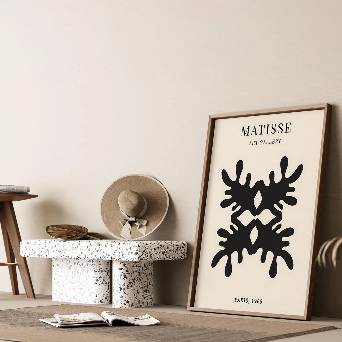 Matisse Kağıt Kesimleri Serisi Siyah Minimalist Dallar I Duvar Tablosu