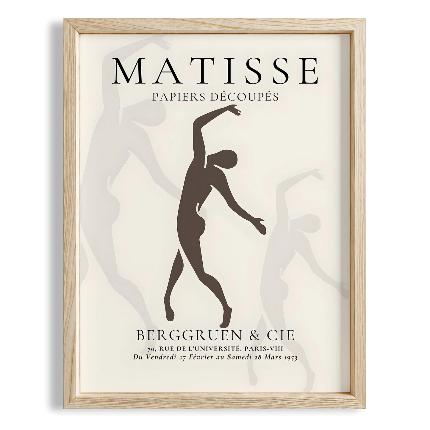 Matisse Kağıt Kesimleri Serisi Minimalist Kahve Tonları Figüratif I Duvar Tablosu