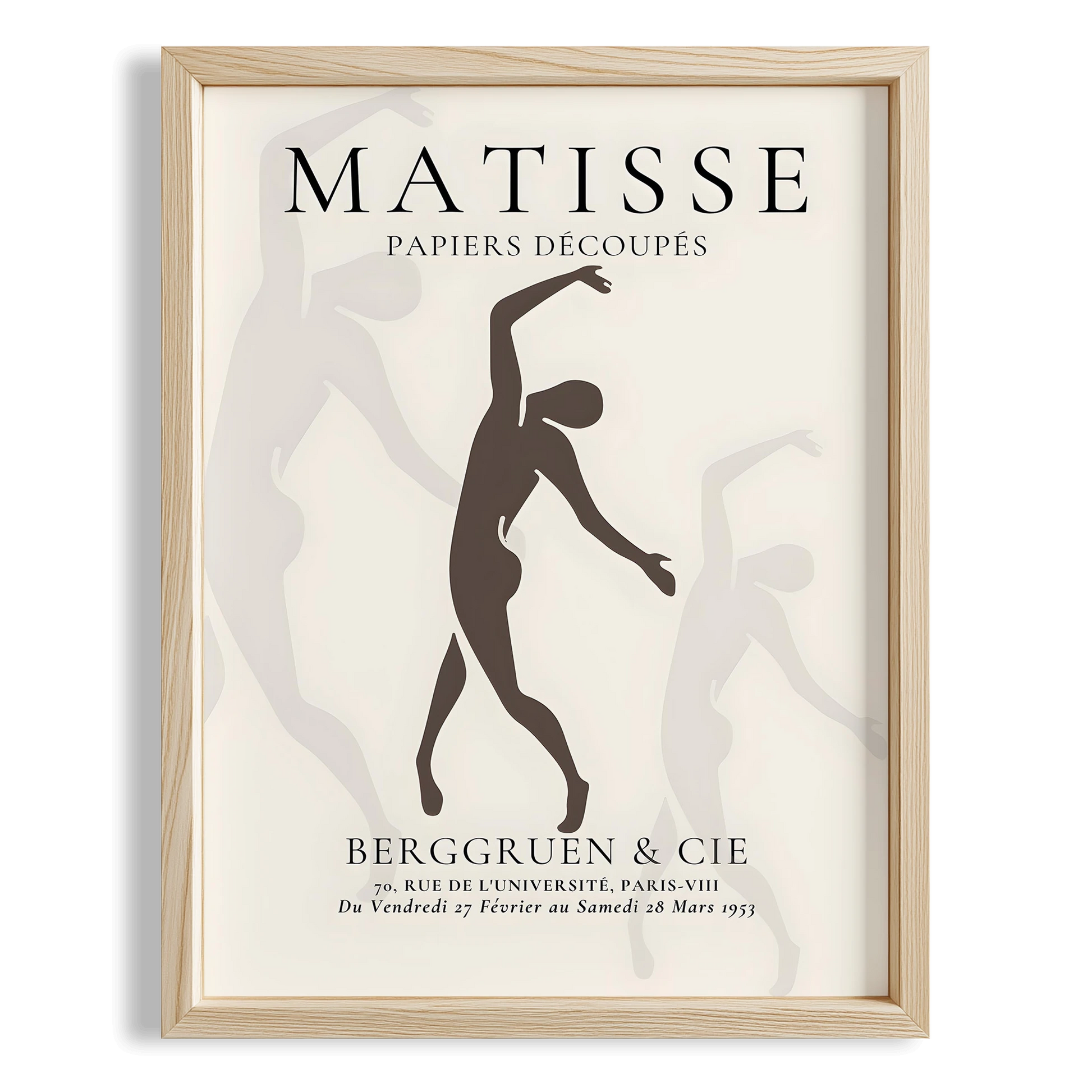 Matisse Kağıt Kesimleri Serisi Minimalist Kahve Tonları Figüratif I Duvar Tablosu