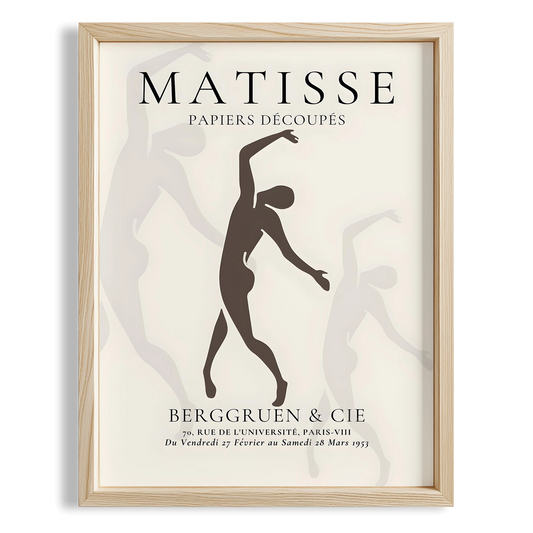 Matisse Kağıt Kesimleri Serisi Minimalist Kahve Tonları Figüratif I Duvar Tablosu
