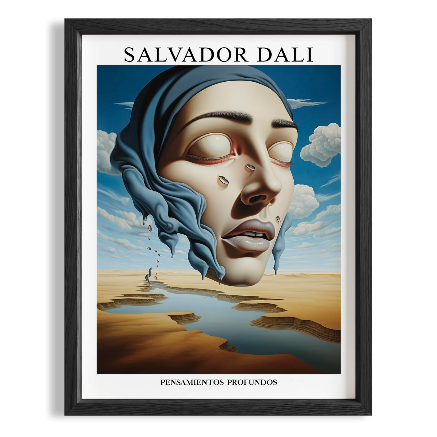 Düşen Yüz - Salvador Dali Ahşap Duvar Tablosu