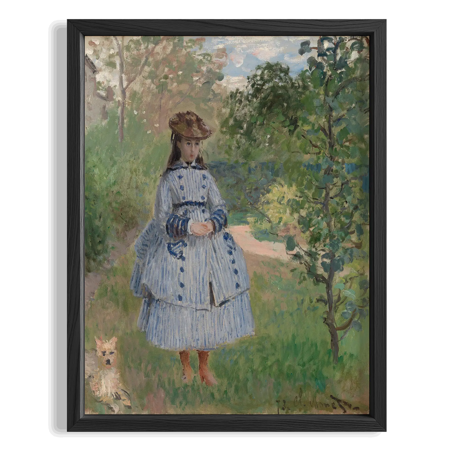 Bahçede Küçük Kız - Claude Monet Ahşap Duvar Tablosu