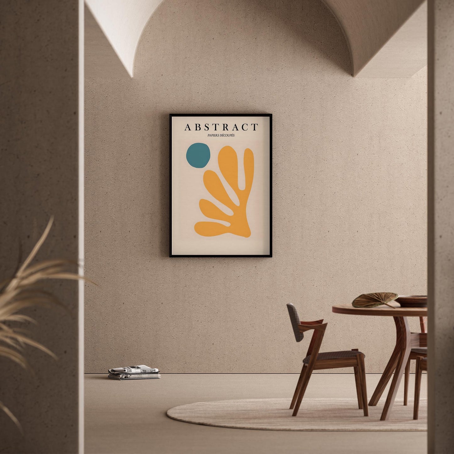 Matisse Kağıt Kesimleri Abstract Serisi Sarı Yaprak I Duvar Tablosu