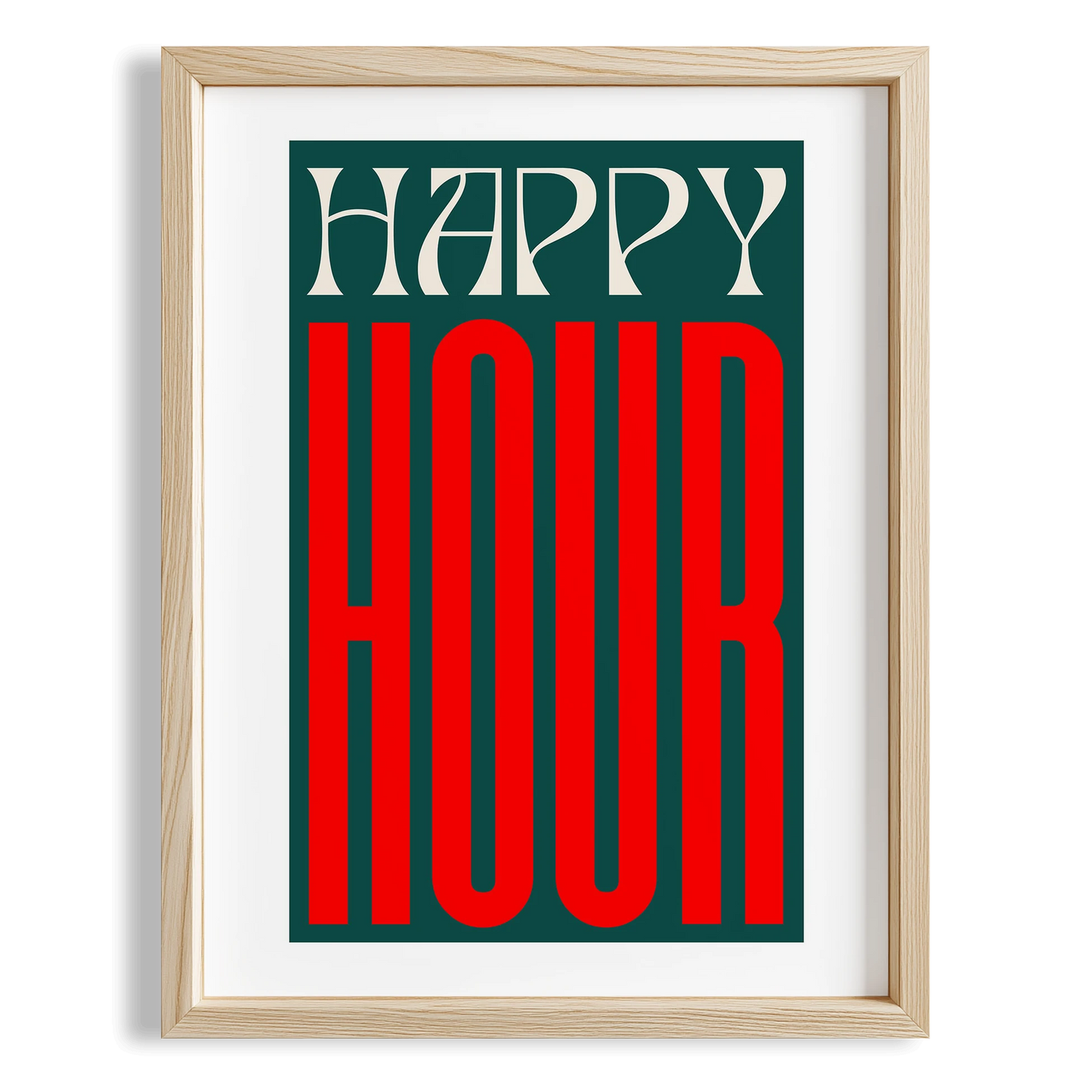 Happy Hour Tipografi Mutfak Duvar Tablosu