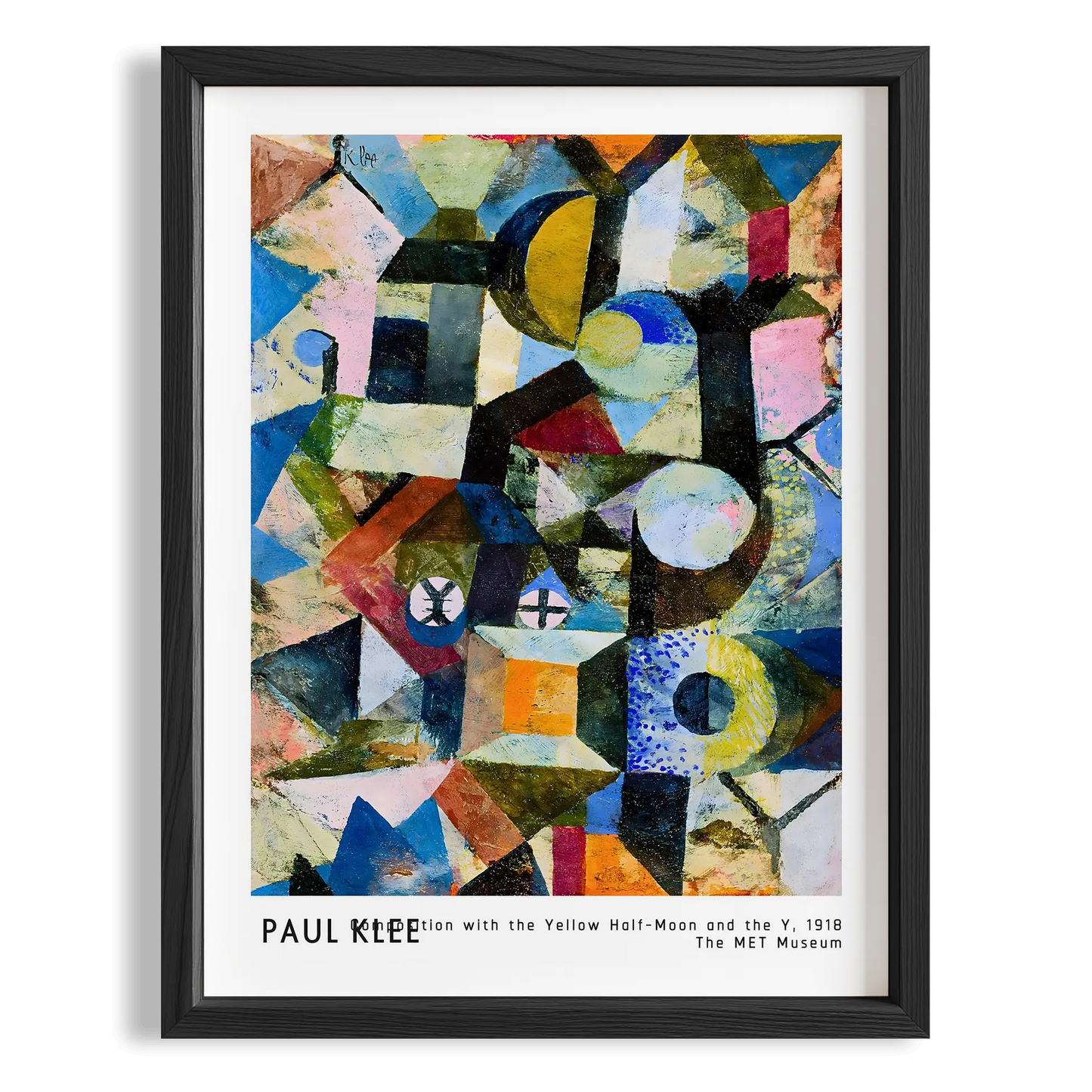 Paul Klee Sarı Yarım Ay-Y ile Kombinasyon 1918 Suluboya I Duvar Tablosu