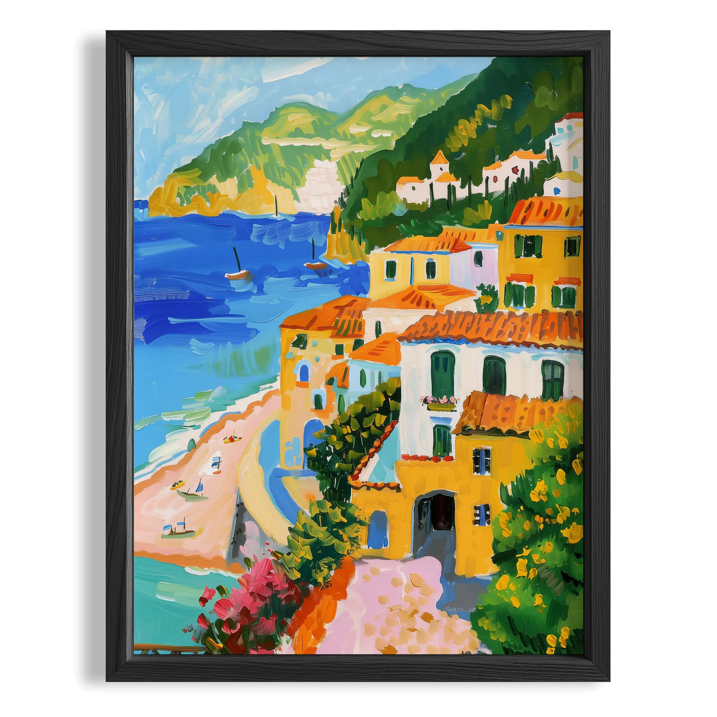 Positano Sahil Kasabası Manzarası İtalya Koleksiyonu Mutfak Duvar Tablosu