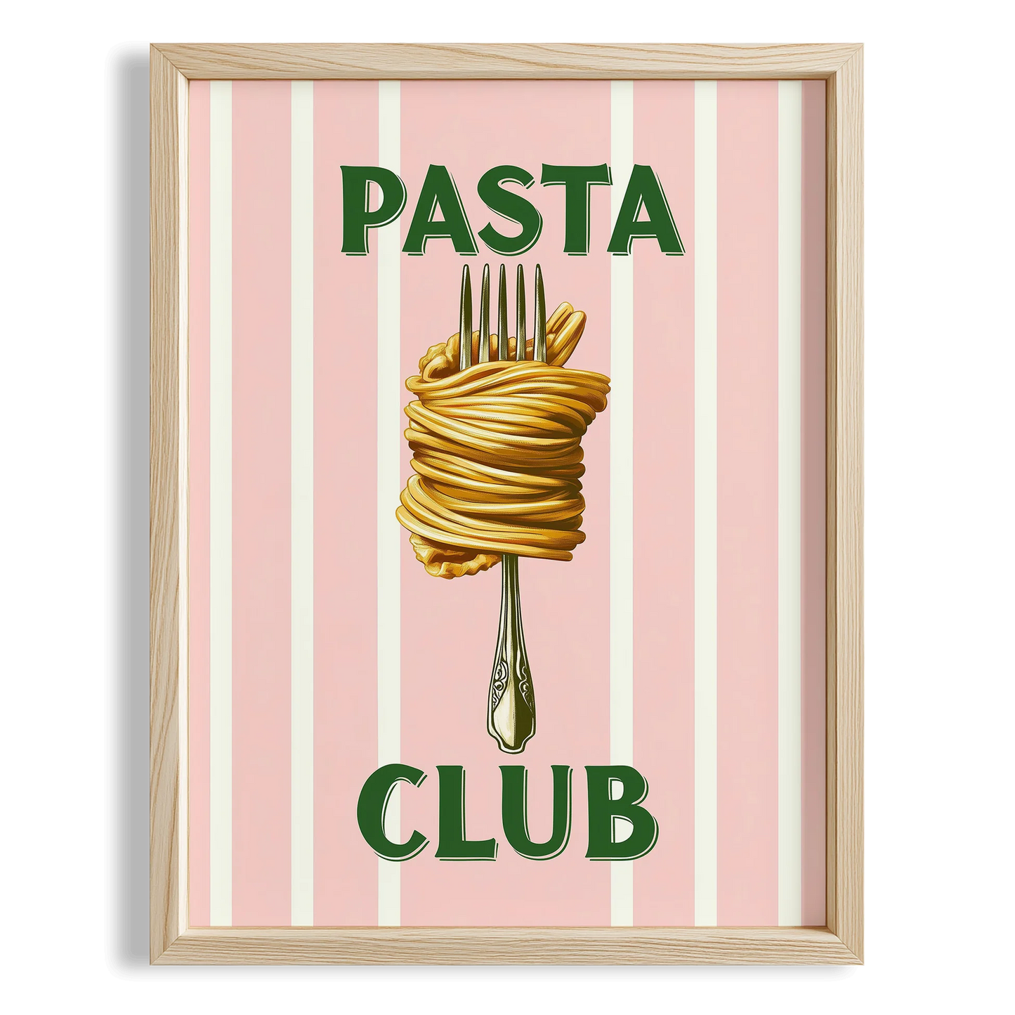 Pasta Club İtalyanca Tipografi Mutfak Duvar Tablosu