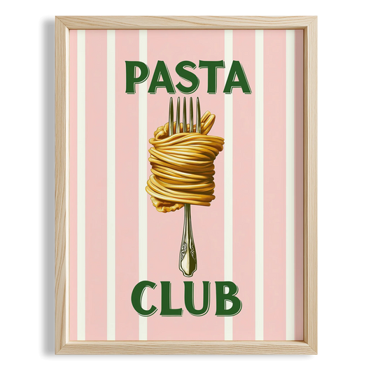 Pasta Club İtalyanca Tipografi Mutfak Duvar Tablosu