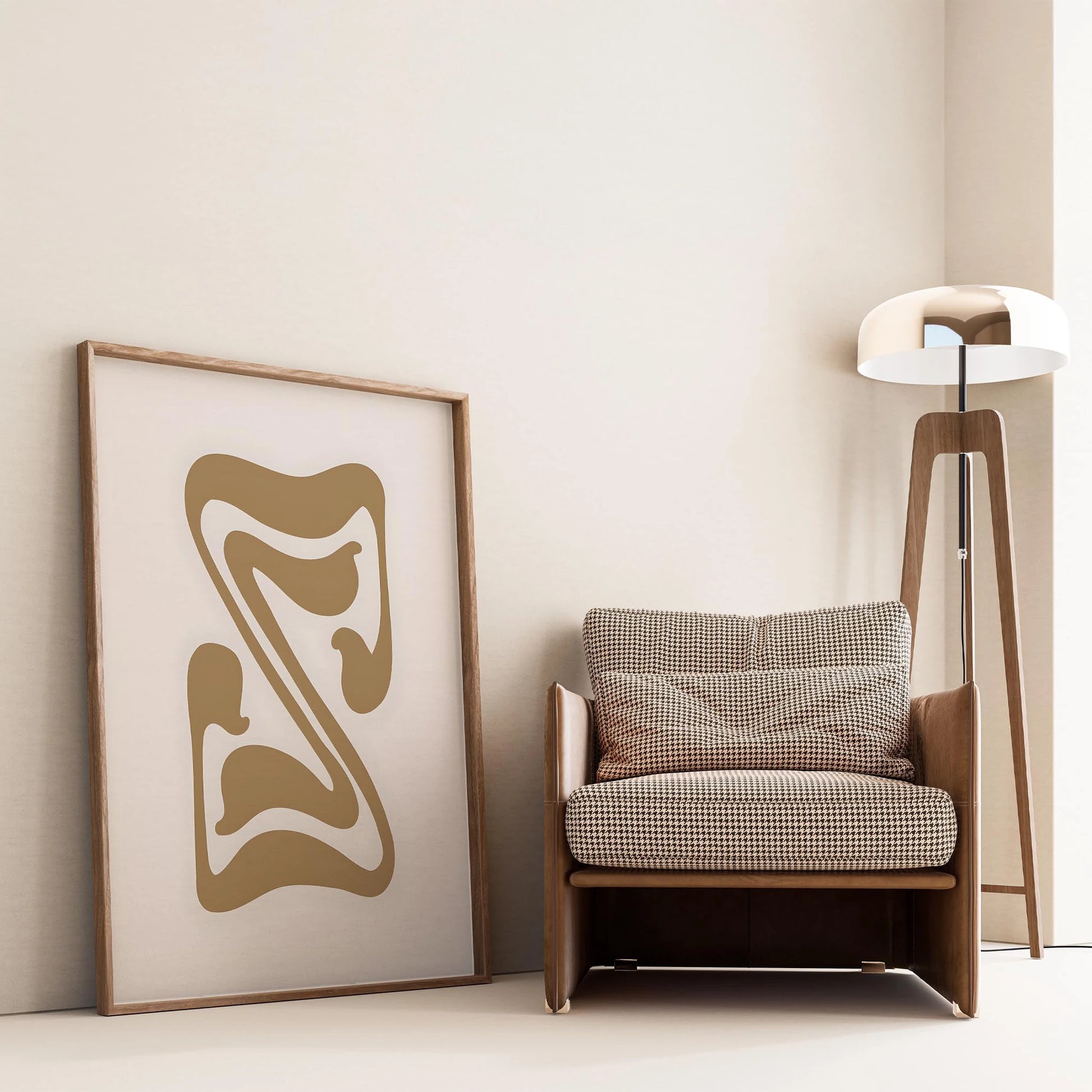 Matisse Kağıt Kesimleri Serisi Minimalist Soyut Yaprak Dansı I Duvar Tablosu