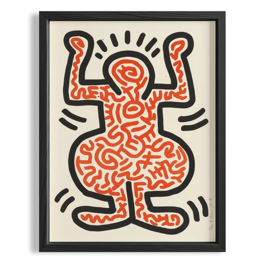 Kırmızı Figür - Keith Haring Ahşap Duvar Tablosu