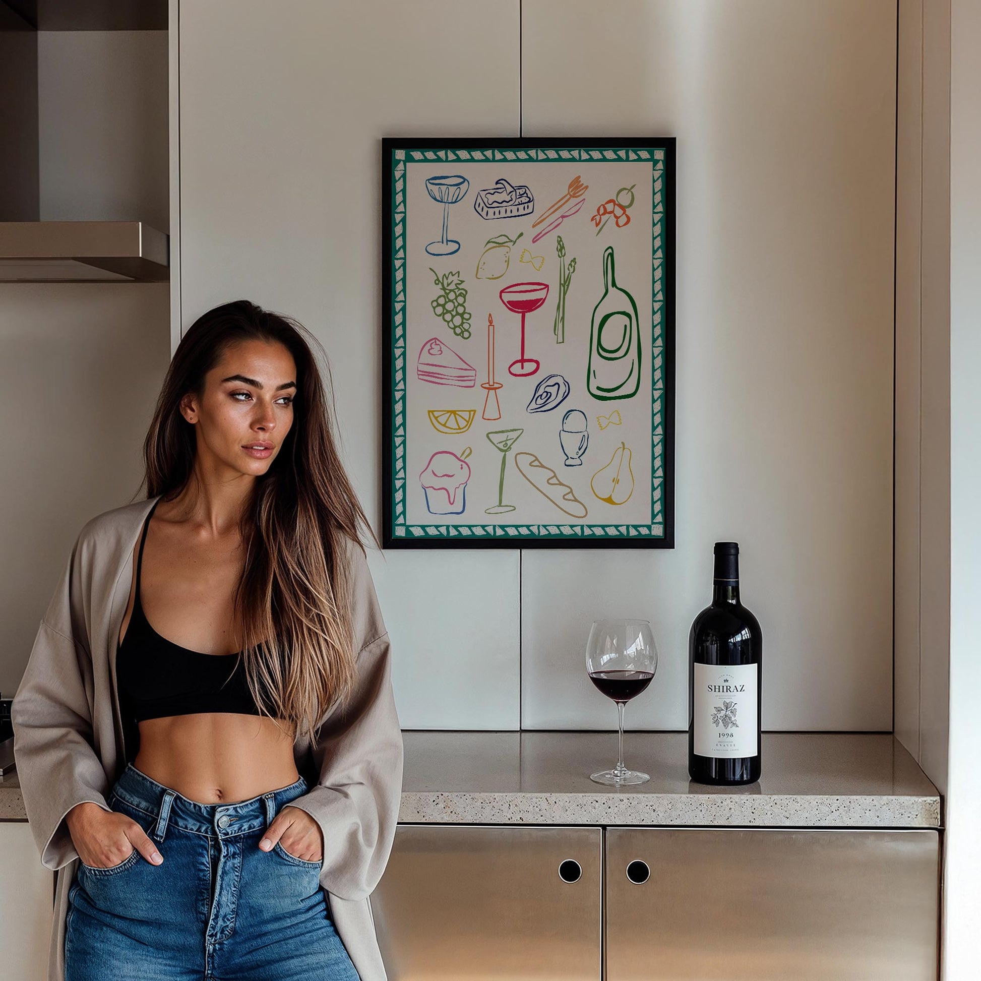 French Aperitif Akdeniz Fransız Koleksiyonu Mutfak Duvar Tablosu