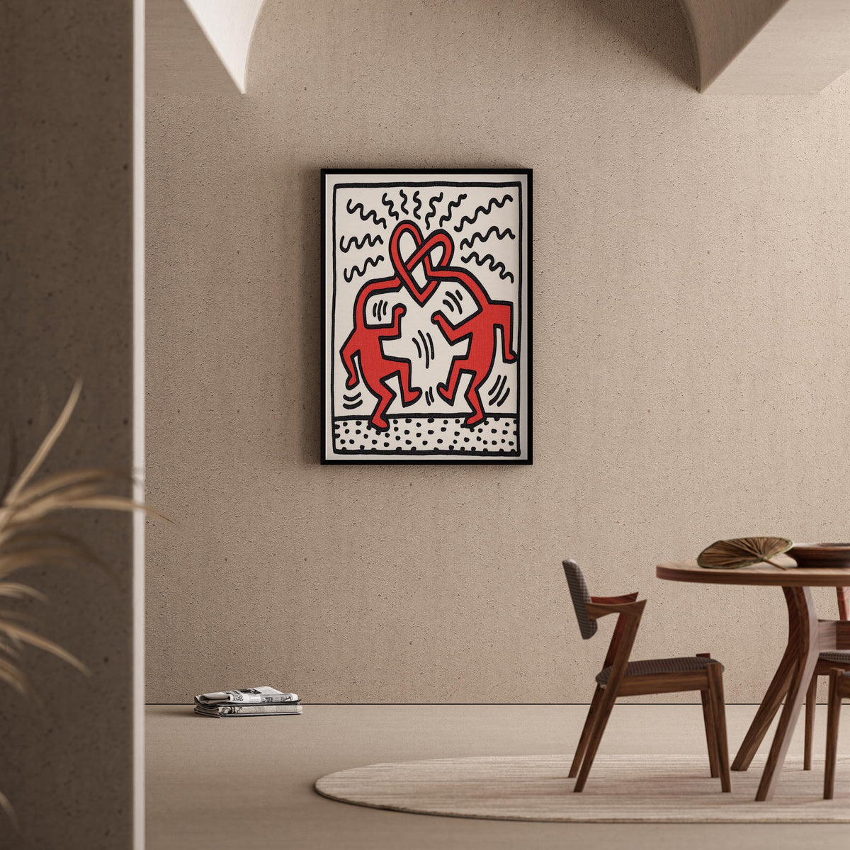 Kalpli Dans - Keith Haring Ahşap Duvar Tablosu
