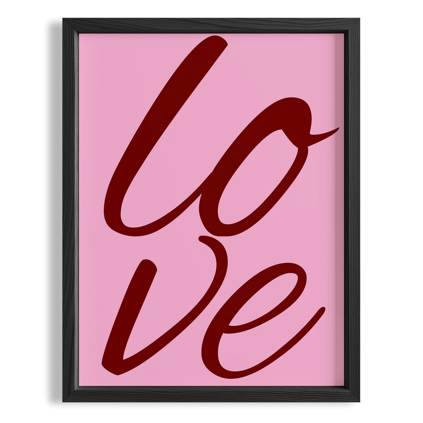 Love Pembe Tipografi Mutfak Duvar Tablosu II
