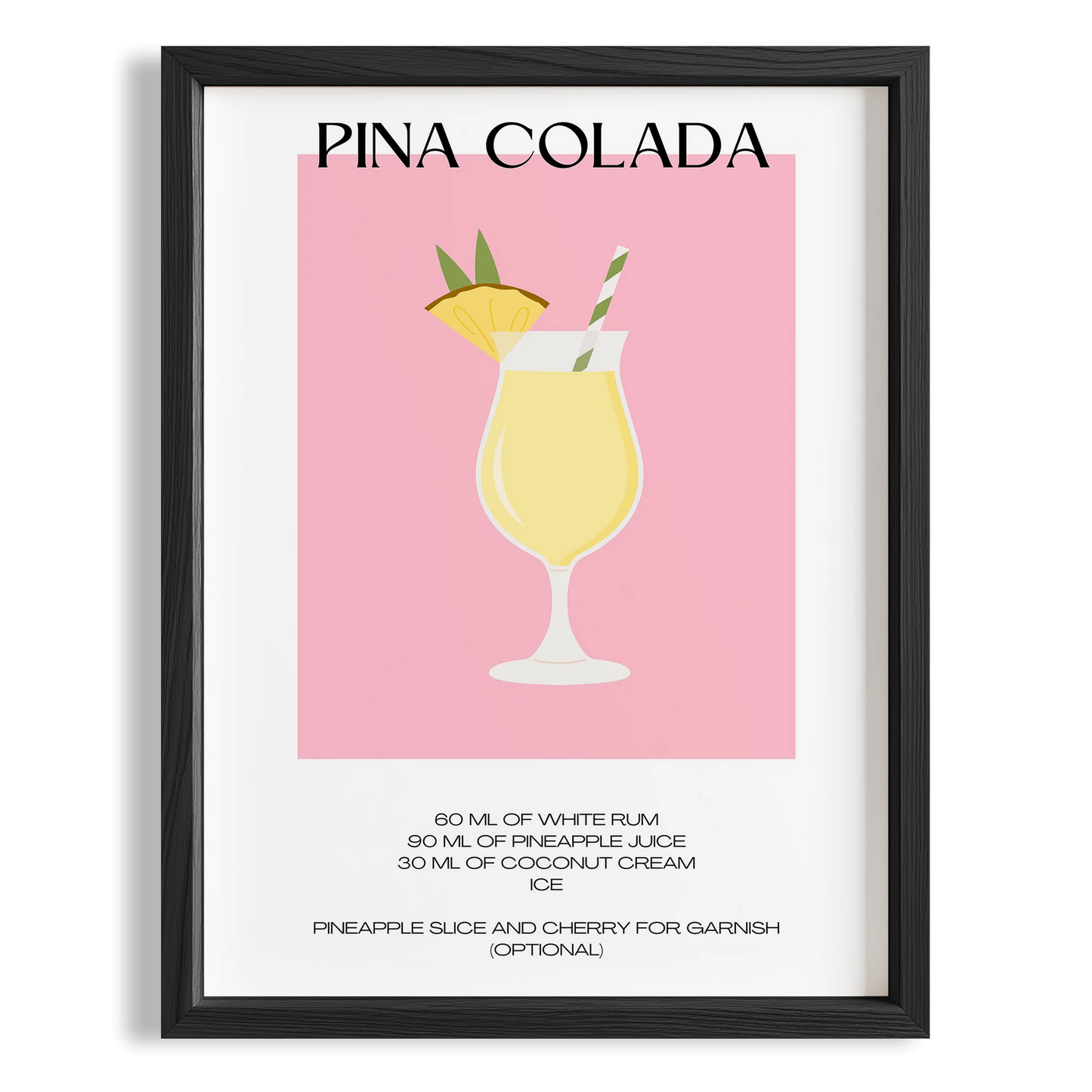 Pina Colada Kokteyl Tarifi Mutfak Duvar Tablosu