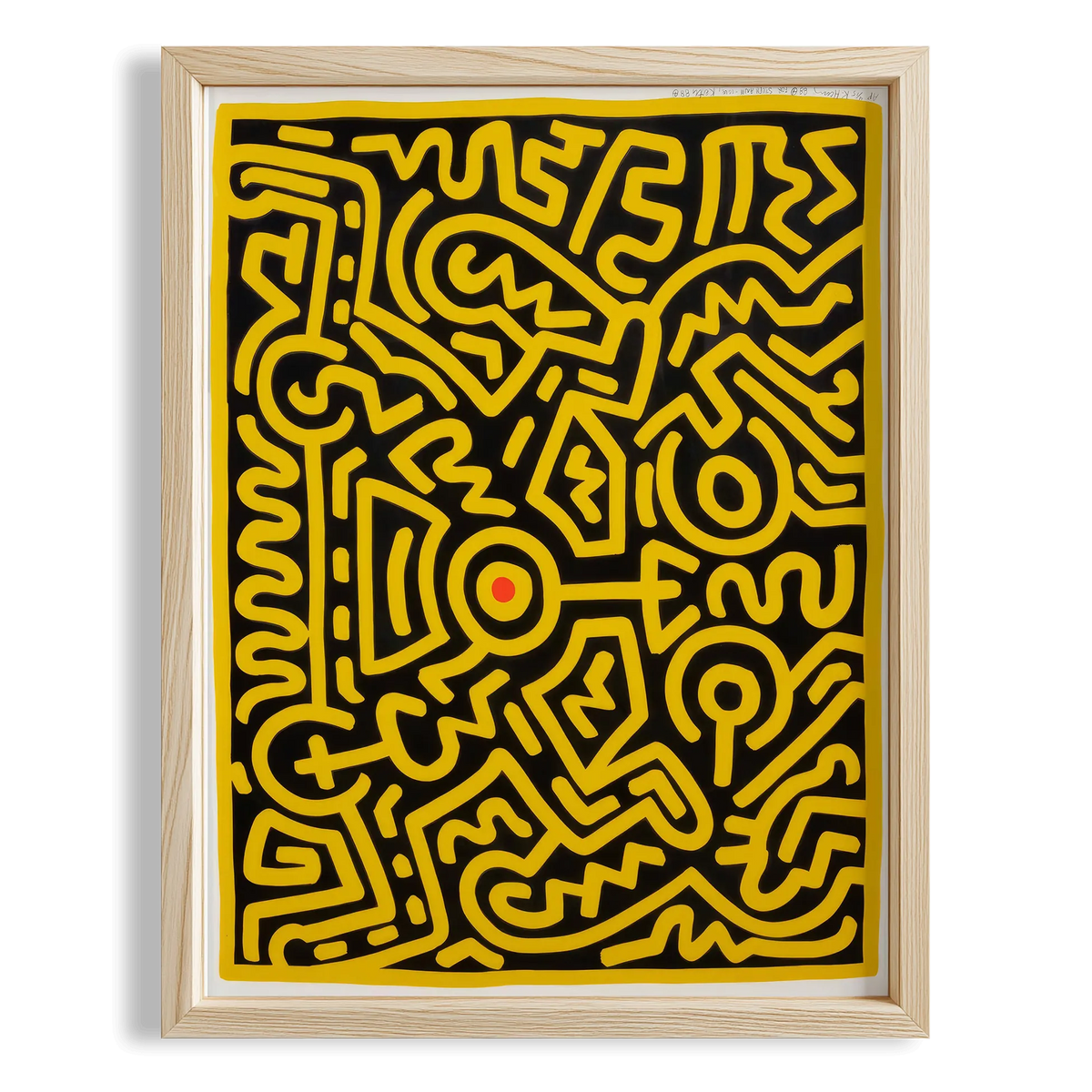 Labirent Çizgileri - Keith Haring Ahşap Duvar Tablosu