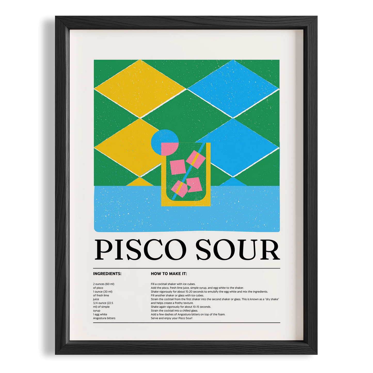Pisco Sour Kokteyl Tarifi Mutfak Duvar Tablosu