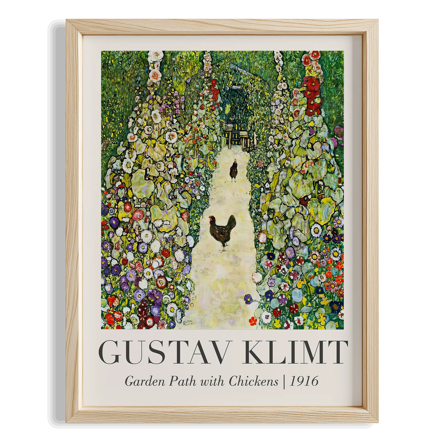 Tavuklu Bahçe Yolu - Gustav Klimt Ahşap Duvar Tablosu