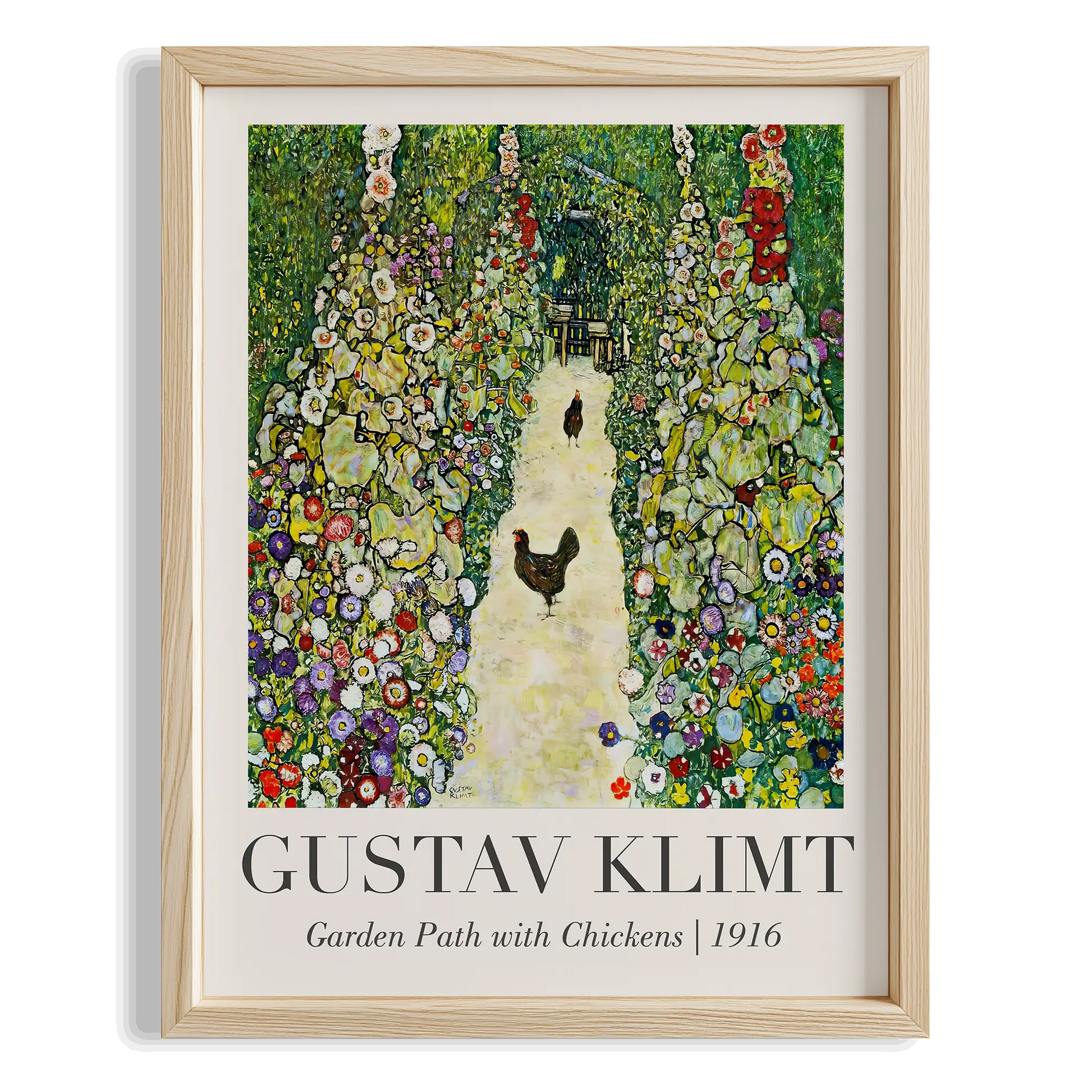 Tavuklu Bahçe Yolu - Gustav Klimt Ahşap Duvar Tablosu