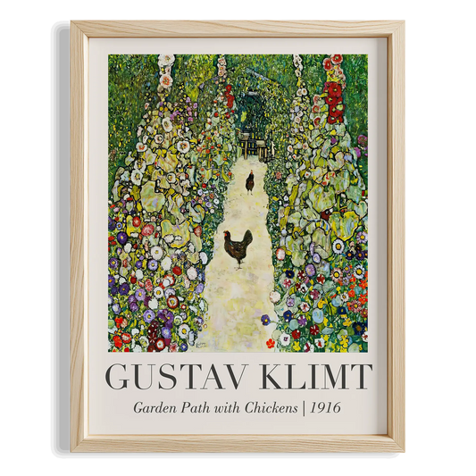 Tavuklu Bahçe Yolu - Gustav Klimt Ahşap Duvar Tablosu