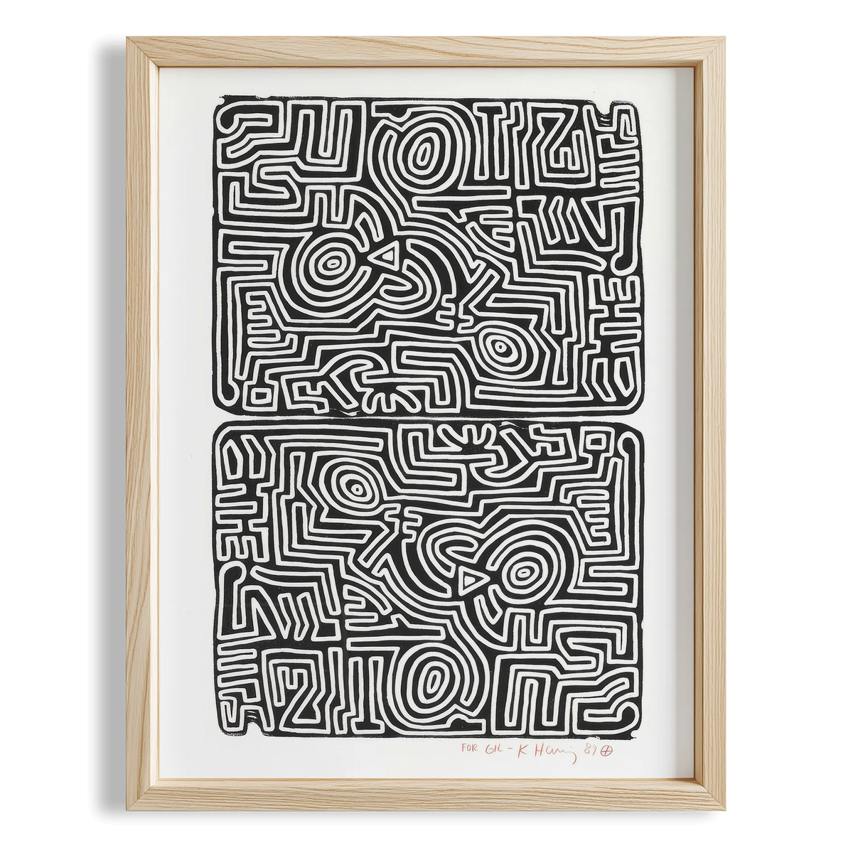 Karmaşık Labirent - Keith Haring Ahşap Duvar Tablosu