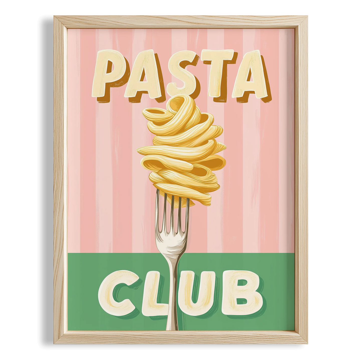 Pasta Club İtalyanca Tipografi Mutfak Duvar Tablosu II