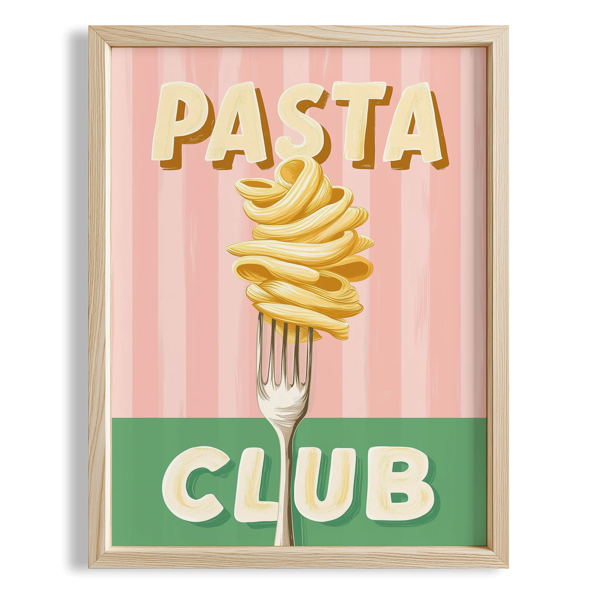 Pasta Club İtalyanca Tipografi Mutfak Duvar Tablosu II