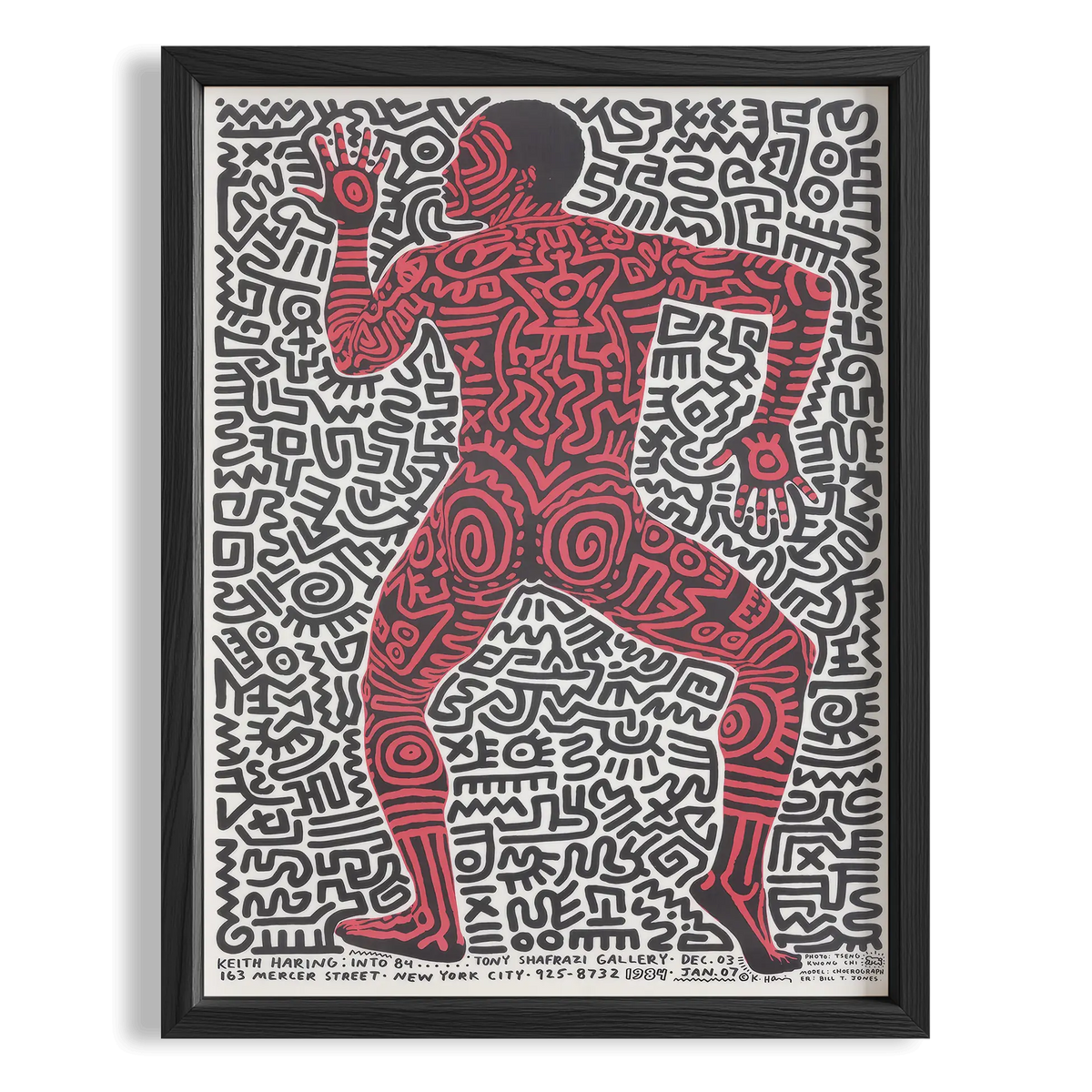 Kırmızı Dansçı - Keith Haring Ahşap Duvar Tablosu