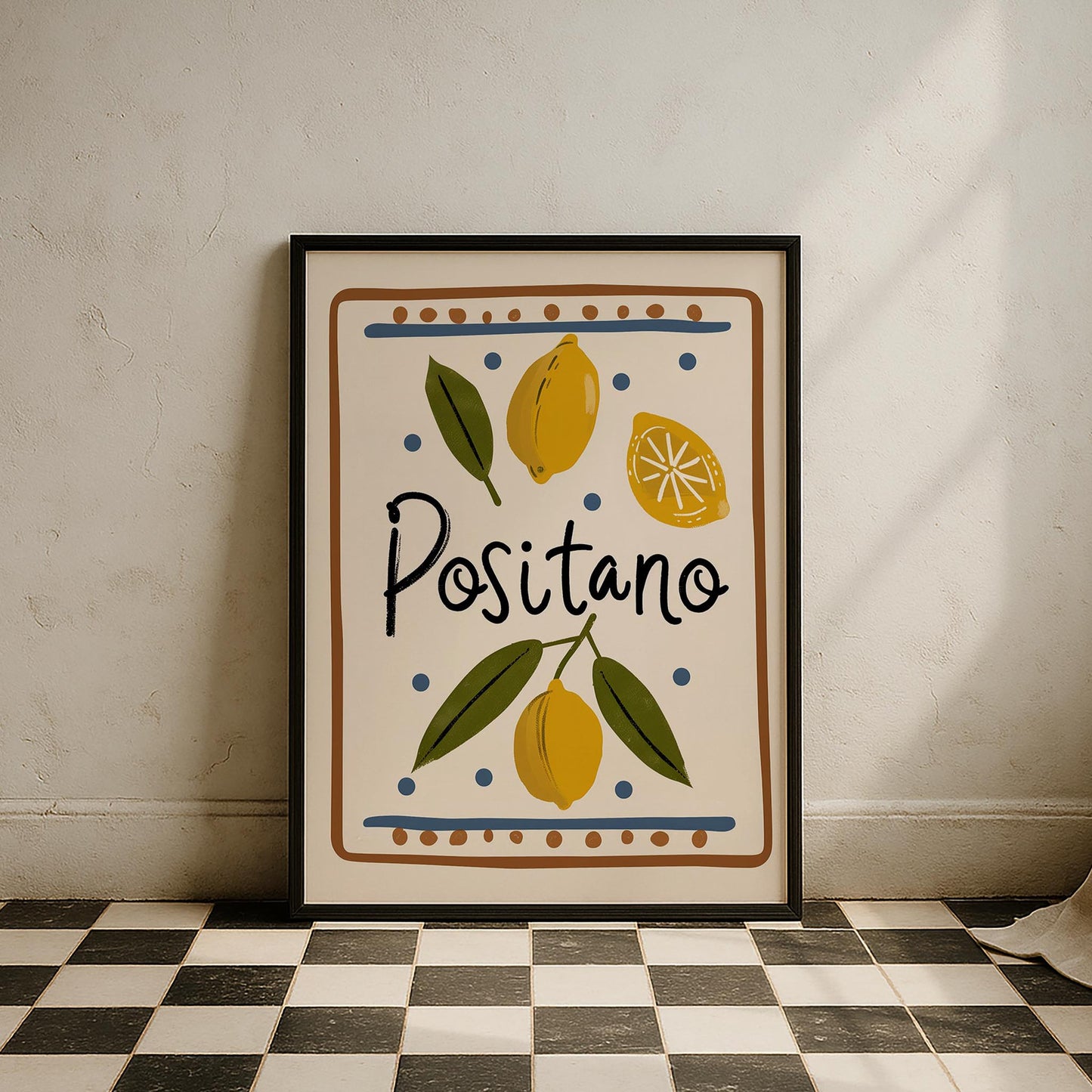 Amalfi & Positano Limonlar İtalyanca Tipografi Mutfak Duvar Tablosu