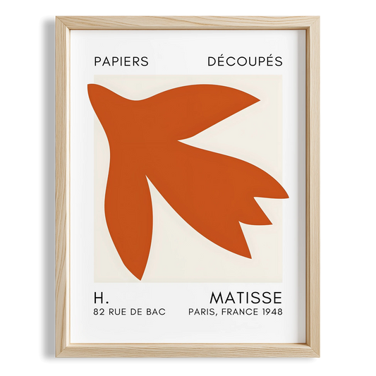 Matisse Kağıt Kesimleri Serisi Terracotta Soyut Lale I Duvar Tablosu