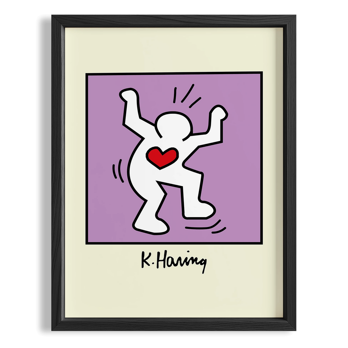 Kalpli Dansçı - Keith Haring Ahşap Duvar Tablosu