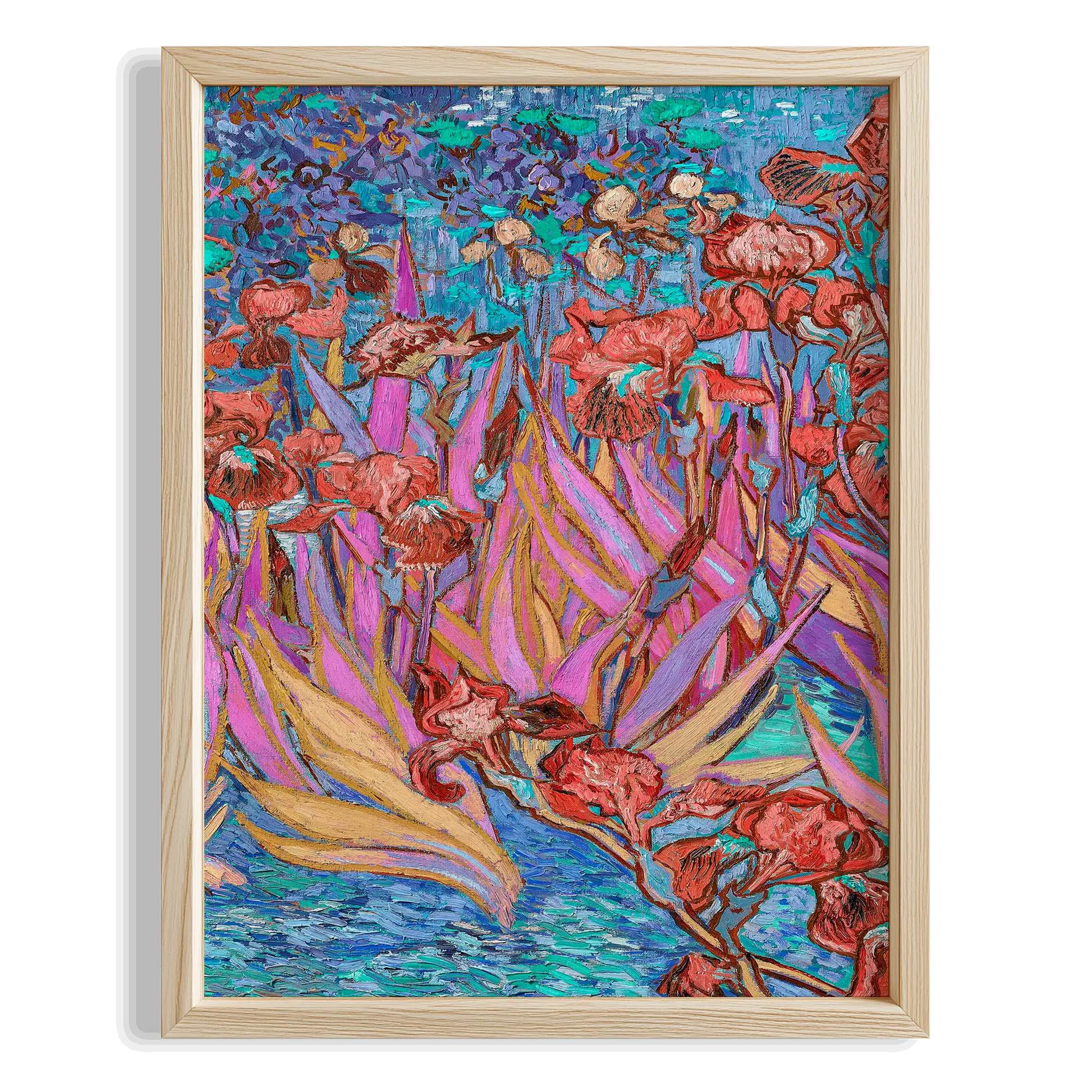 Kırmızı Bitkiler - Vincent Van Gogh Ahşap Duvar Tablosu