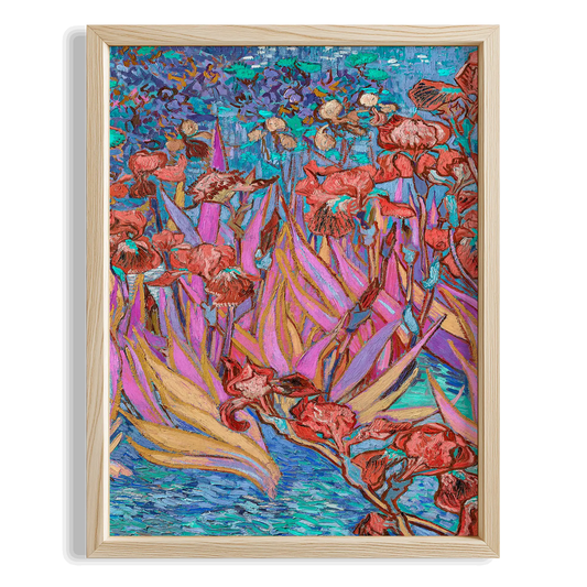 Kırmızı Bitkiler - Vincent Van Gogh Ahşap Duvar Tablosu