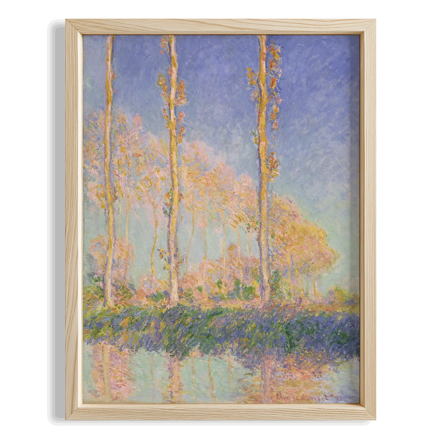 Kavak Ağaçları - Claude Monet Ahşap Duvar Tablosu