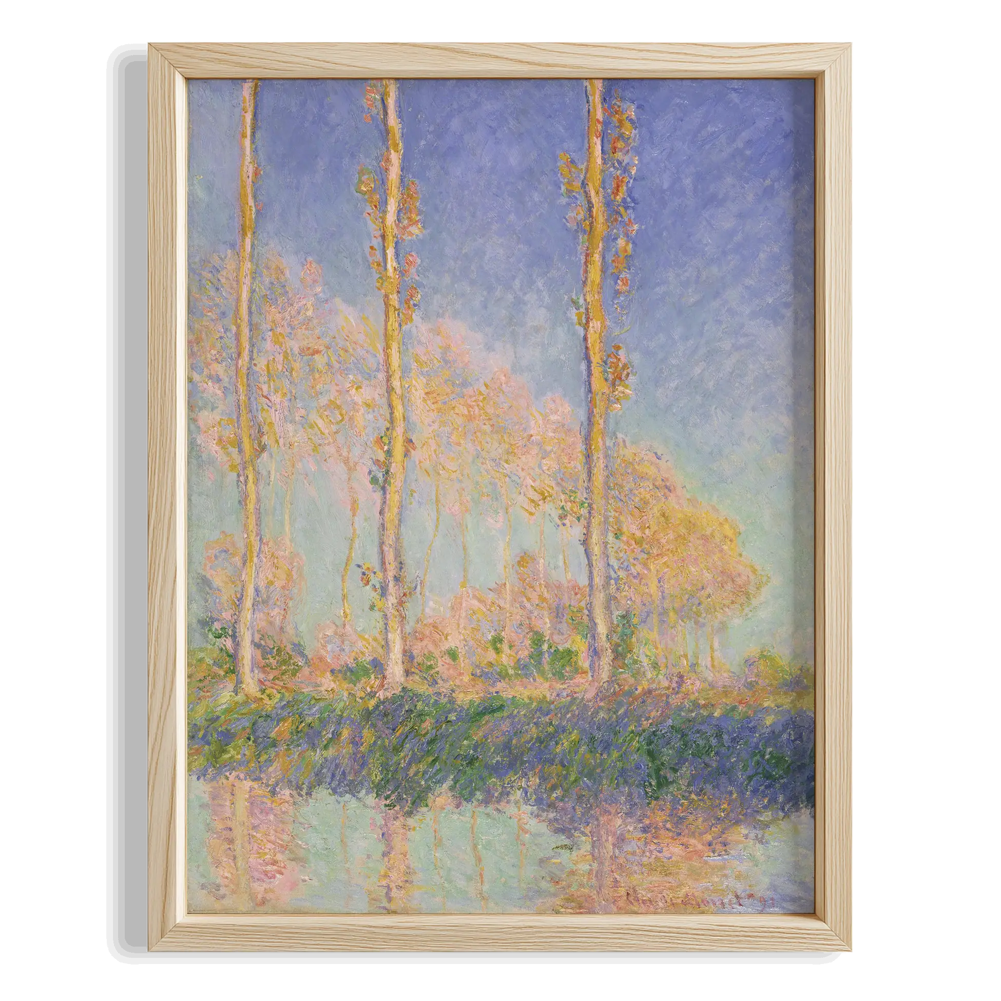 Kavak Ağaçları - Claude Monet Ahşap Duvar Tablosu