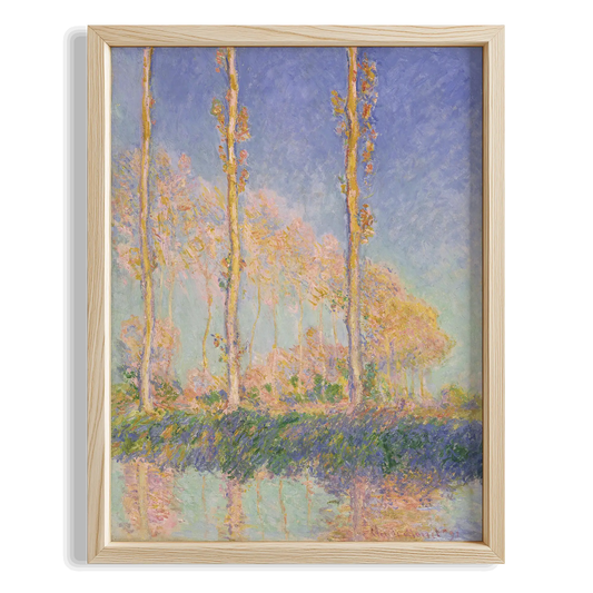 Kavak Ağaçları - Claude Monet Ahşap Duvar Tablosu