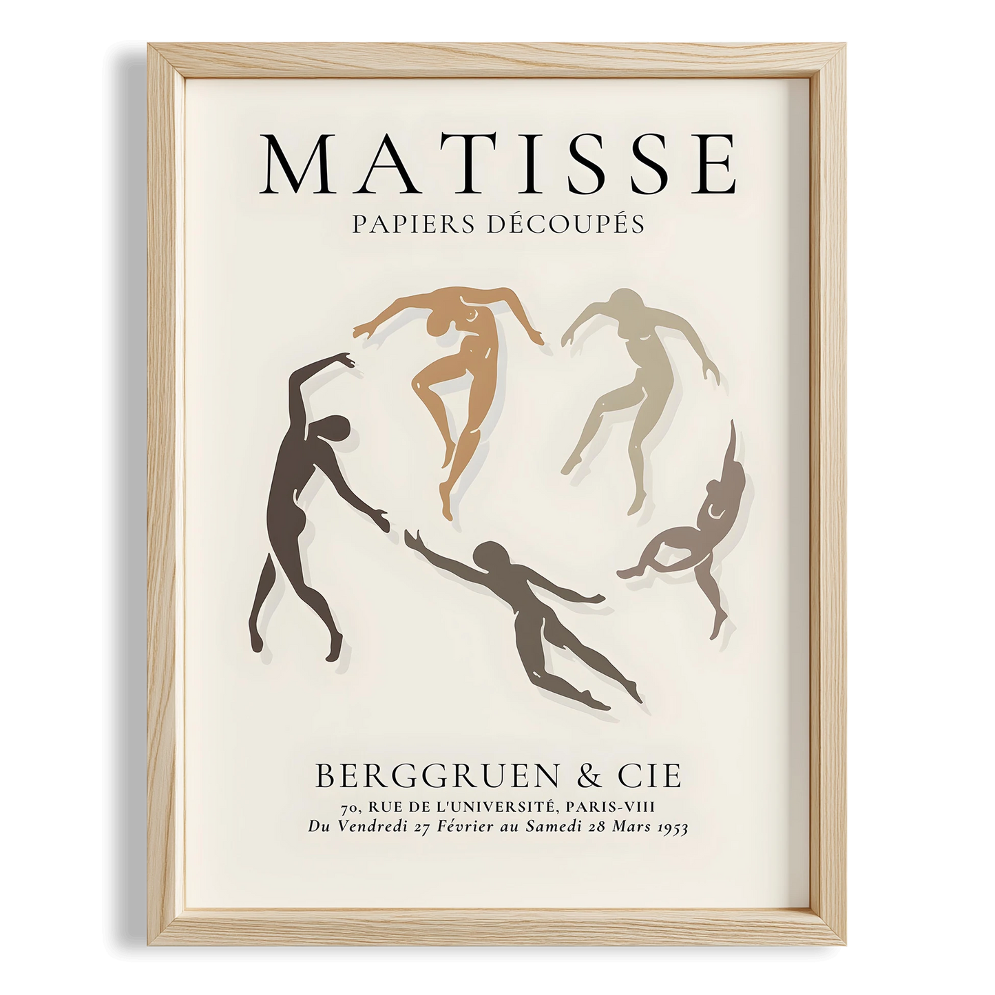 Matisse Kağıt Kesimleri Serisi Dans Minimalist Kahve Tonları I Duvar Tablosu