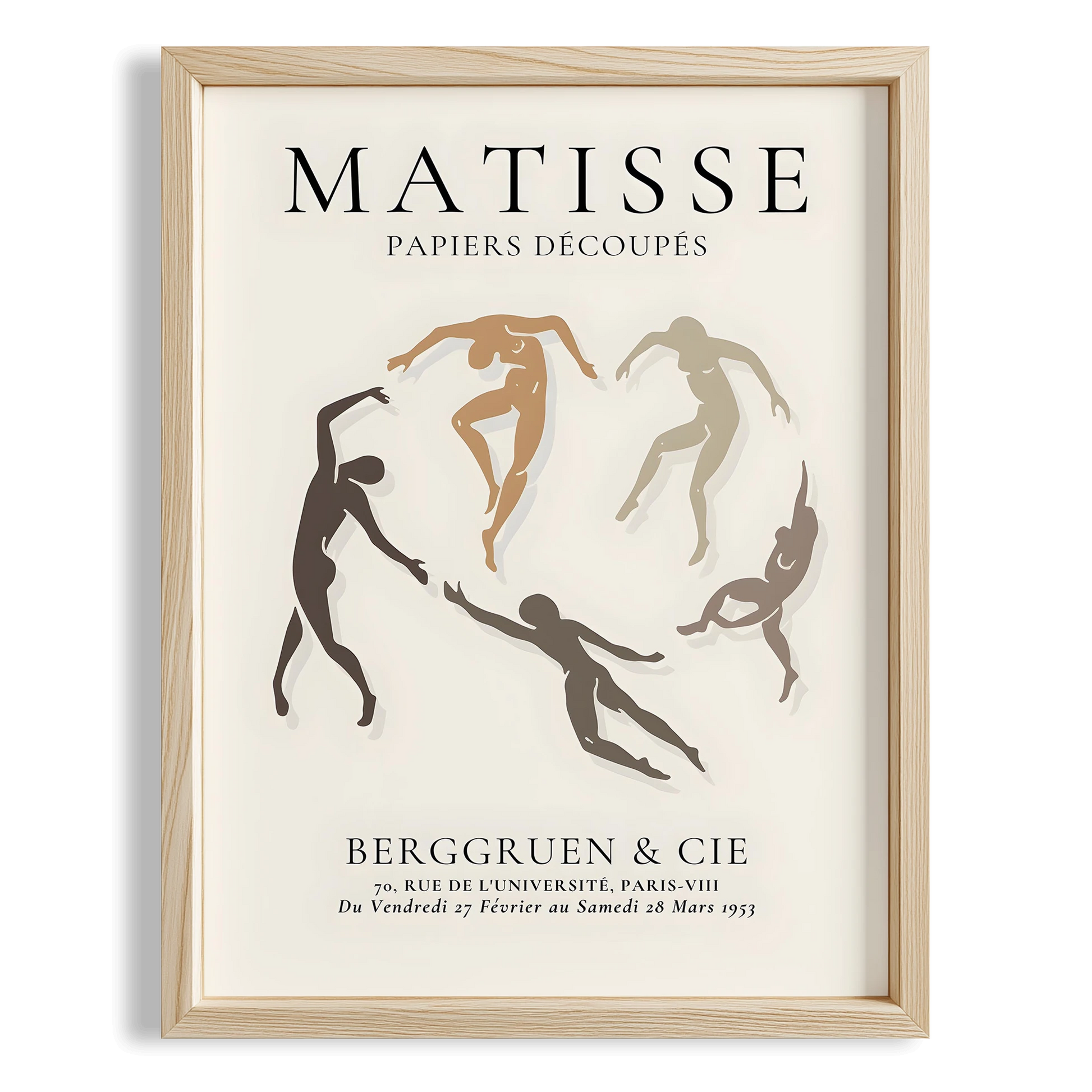 Matisse Kağıt Kesimleri Serisi Dans Minimalist Kahve Tonları I Duvar Tablosu