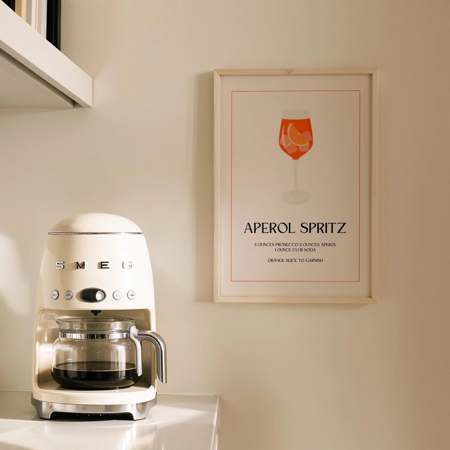 Aperol Spritz Kokteyli Minimal Mutfak Duvar Tablosu