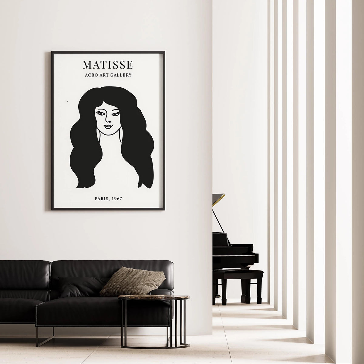 Matisse Kağıt Kesimleri Minimalist Çizgi Sanatı Estetik Kadın Portresi III Duvar Tablosu
